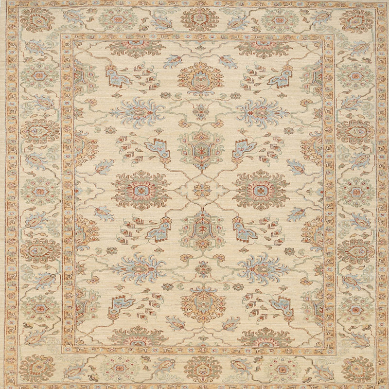 Tapis brun clair/brun/bleu Adorian, Rond 6 pi