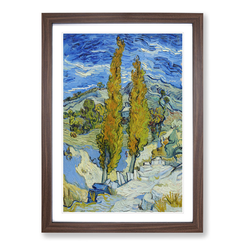 The Poplar Trees by Vincent Van Gogh - Framed Print, 48cm H x 36cm W x 2cm D, Walnut Framed