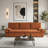 94.5" King Size Pull Out Sofa Bed,3-In-1 Convertible Sleeper Sofa,Multi-Functional Corduroy  Bed,Orange-618539247