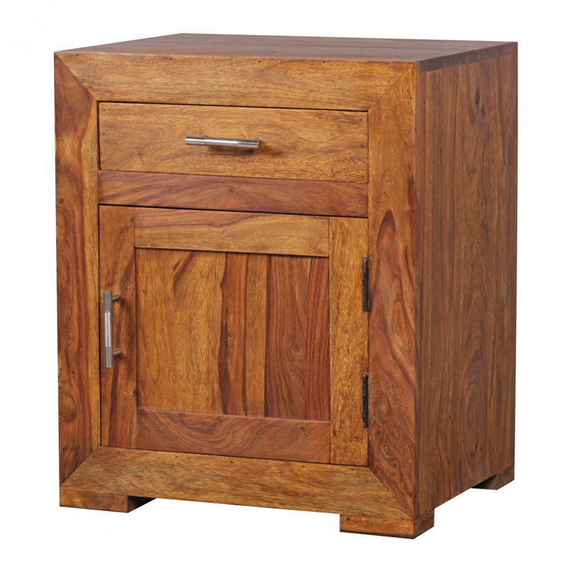 Medway 50cm W Solid Wood Bedside Table, Sheesham