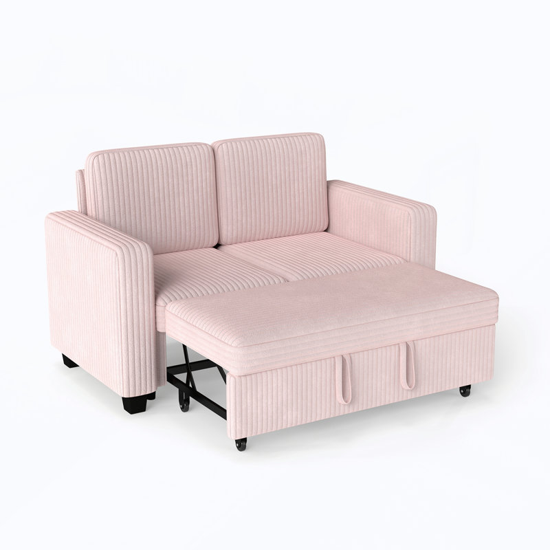 Canapé convertible multifonctionnel 2-en-1 pour les petits espaces de salon, Rose