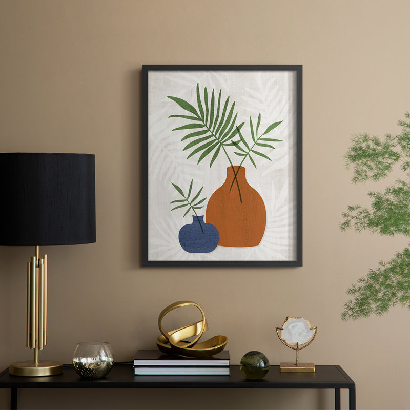 Palm Still Life II, reproduction encadrée - bois massif, H 11 po x l 9 po, Noir, noir, noir, noir