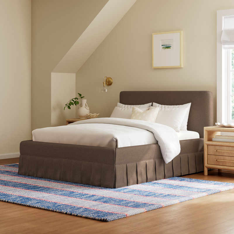 Milo Upholstered Bed, Queen, Brown