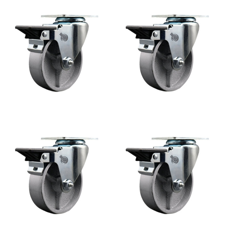 Roulettes semi-pivotantes en acier