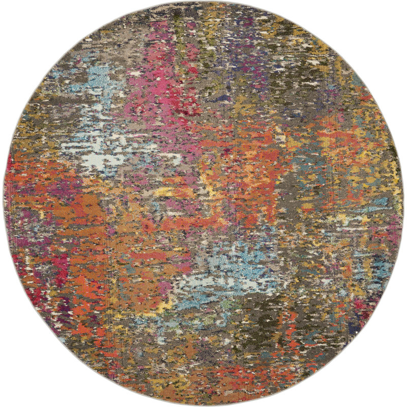 Lucrezia Abstract Area Rug, Round 122cm