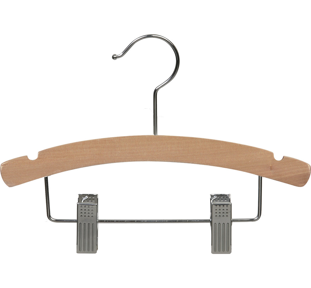 Wood Hangers With Clips for Skirt/Pants (Set of 25) Rebrilliant