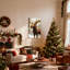 Orignal de Noël avec décorations de Noël dans la forêt enneigée, ensemble de 3 impressions sur toile-486475100