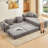 107'' Cloud Sofas, L-Shaped, 7-In-1 Corduroy Modular Sectional Sofa,Upholstered , No Assembly , Diy ,Folding Convertible Out Sofa Bed,Side Pocket,4-Seat