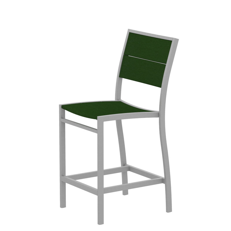 Chaise d'appoint POLYWOOD Surf City, Argent texturé / Forêt tropicale