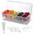 Chilled Condiment Server|Taco Bar Serving Set For Party|Chilled Condiment Tray With Lid And 5 Removable Compartments