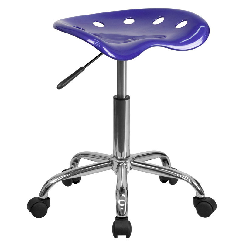 Adjustable Height Active Stool with Removable Casters/Wheels, Deep Blue
