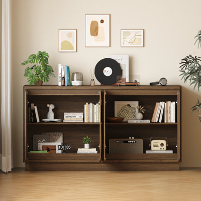 59.1 Inch 4-Door Sideboard Buffet Cabinet, Particle Board Storage Credenza with Adjustable Shelves