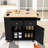 Momoko Modern Rolling Wooden Kitchen Cart with Power Outlet, Drop Leaf Countertop and Ample Storage-1494928135