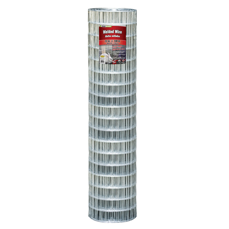 Clôture métallique soudée, H 6 pi x l 100 pi, Argent
