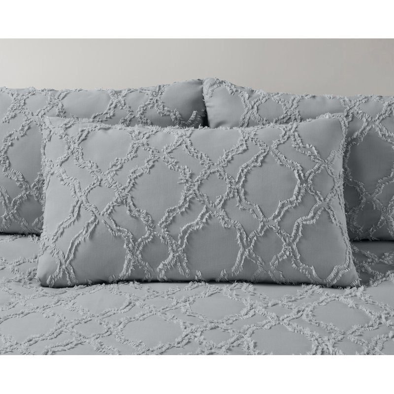 Demarien Luxury Allover Tuft Shabby Elegance Filled Cushion, Gray