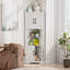 Chamlee  Farmhouse Tall Corner Cabinet, Shower Shelf/ Adjustable Shelves