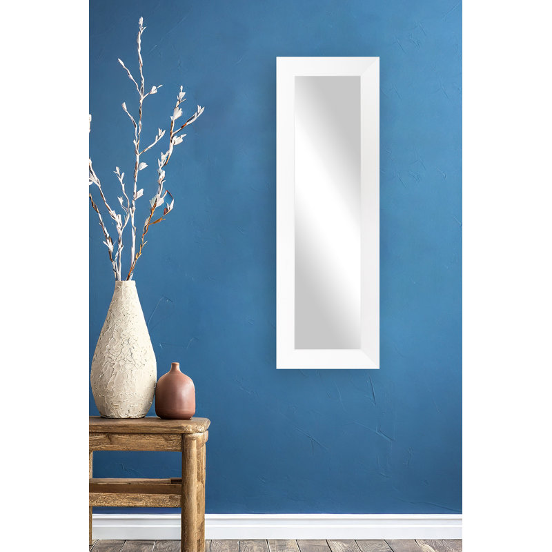 Scioli Flat Wall Mirror, 35.5" H x 9.5" W, White