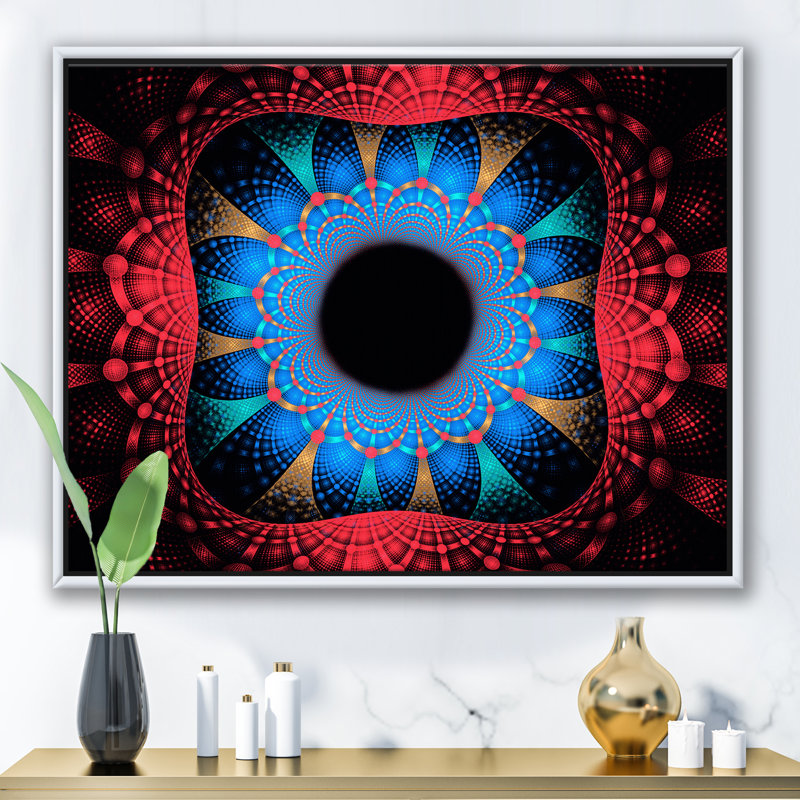 Fractale portail magique - impression sur toile, H 36 po x l 46 po x P 1,5 po, Toile avec cadre blanc