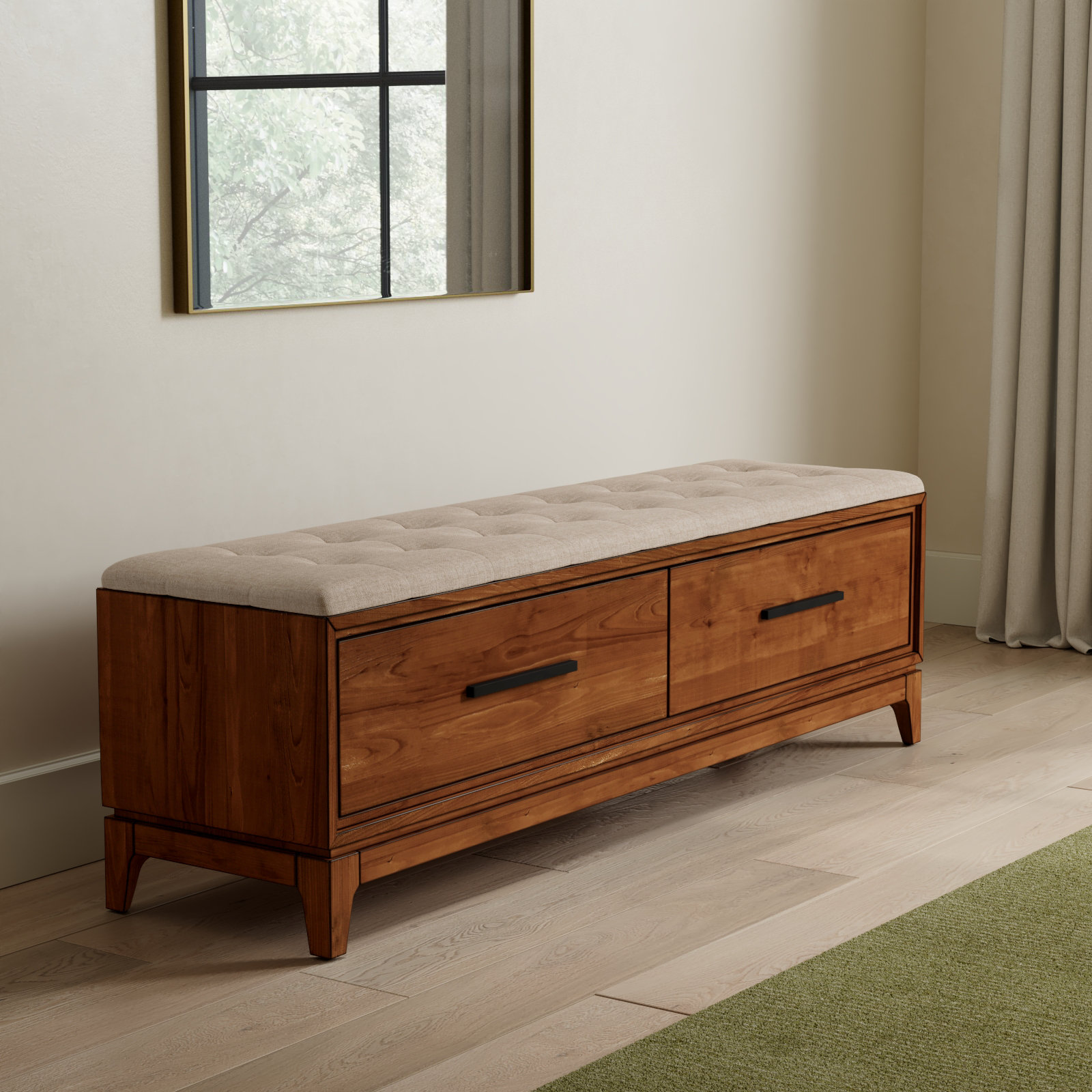 Wrightia Storage Bench, Honey Maple