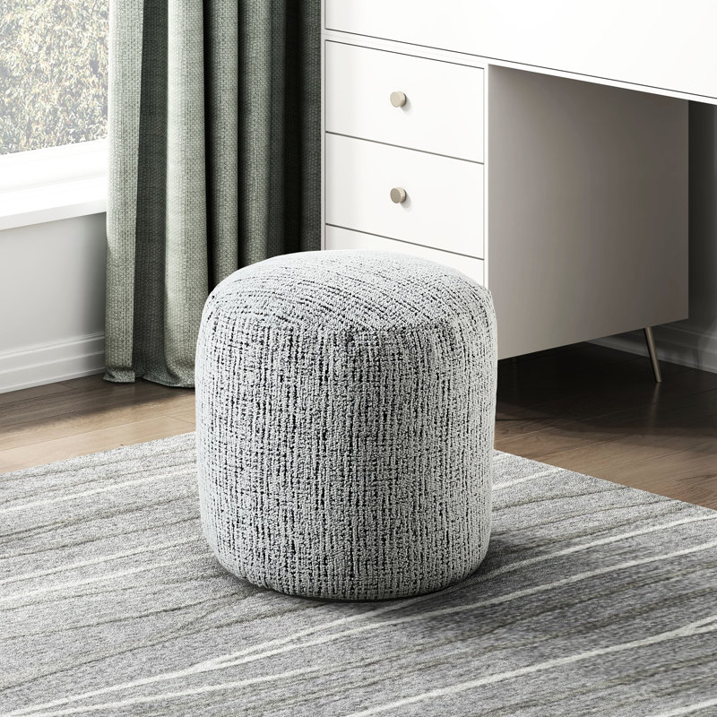 Repose-pieds cylindrique avec base antidérapante et fermeture à glissière en tissu chenille multicolore avec capacité de 300 lb