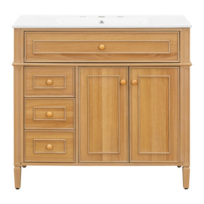 Elegant 36" Bathroom Vanity With Ceramic Top