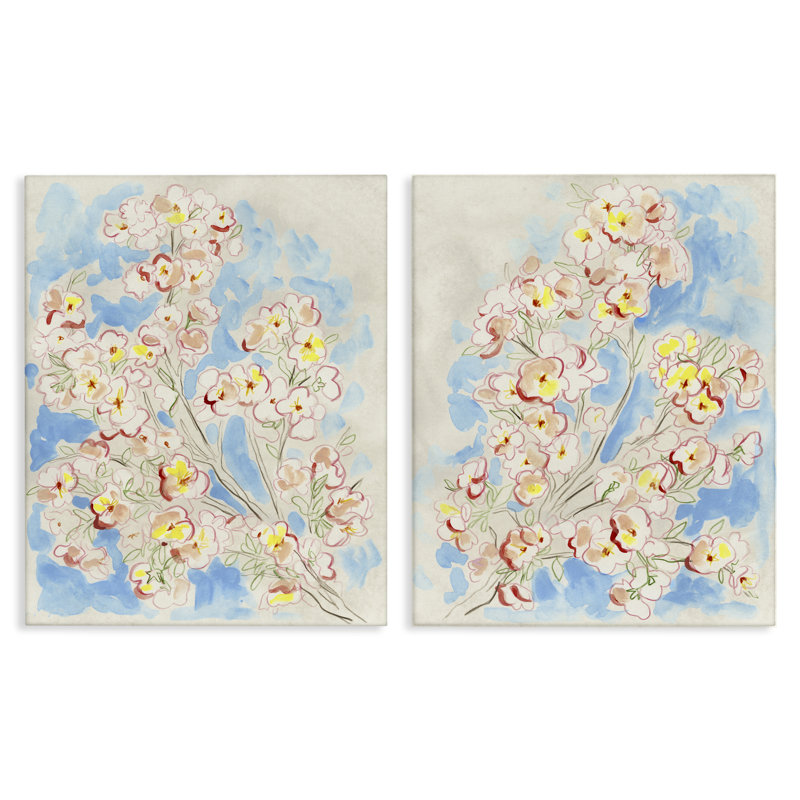 "Simple Branches Sketches", ensemble d'art mural sur toile 2 pièces, design par June Erica Vess, H 24 po x l 60 po