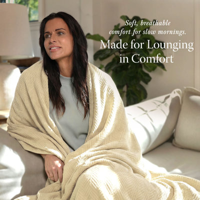 Threadmill 100% Cotton Herringbone Blanket