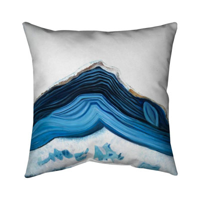Blue geode profile - 16"x16" Throw pillow cover - Poly twill - Print on demand