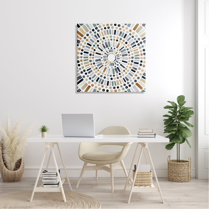 «Bold Rustic Abstract Mosaic Abstract» par Victoria Barnes - impression, H 30 po x l 30 po x P 1,5 po, Toile tendue
