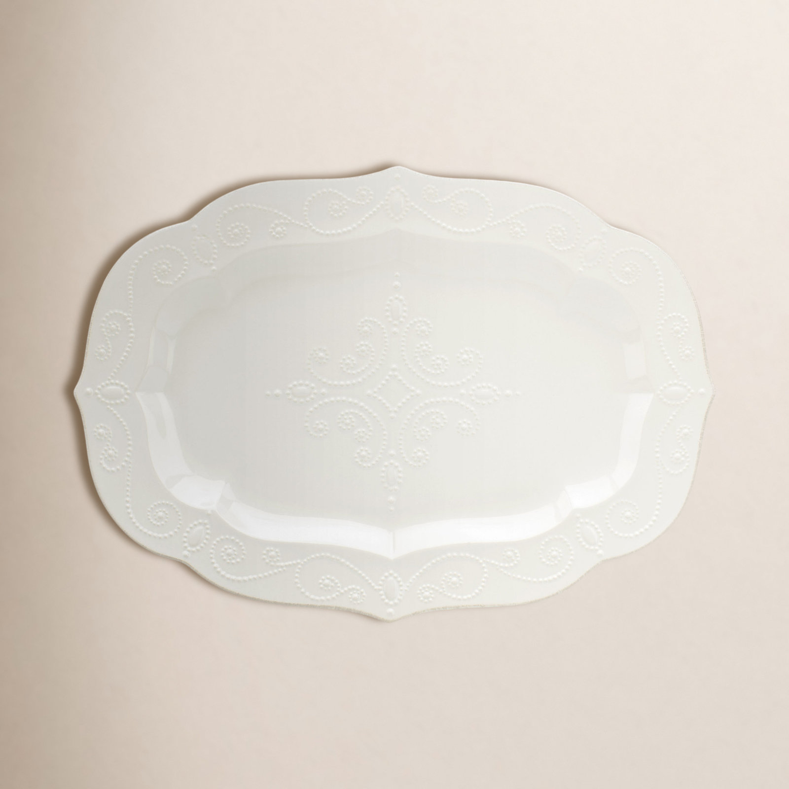 French Perle White Platter