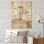 Paysage africain minimaliste beige I - Arbre africain sur bois
