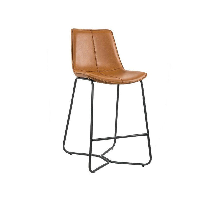 Tabouret de comptoir 26 po Aletha, Brun clair, Tabouret de comptoir
