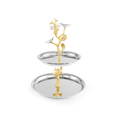Lovebirds Silver & Gold Etagere