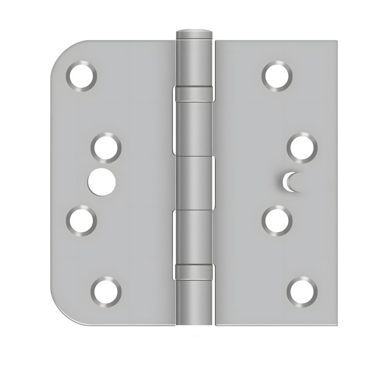 Deltana SS44058B32DLH-S 4" x 4" x 5/8" x SQ Hinge, Handed, Ball Bearing, Security in Brushed Stainless Pair