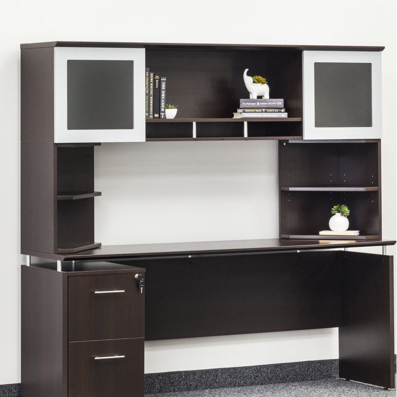 Medina Series 18.5 Desk Hutch, Mocha, 18.5"H x 72"W x 15"D