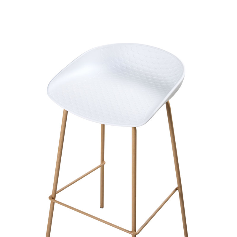 Counter Stool with Metal Frame, White