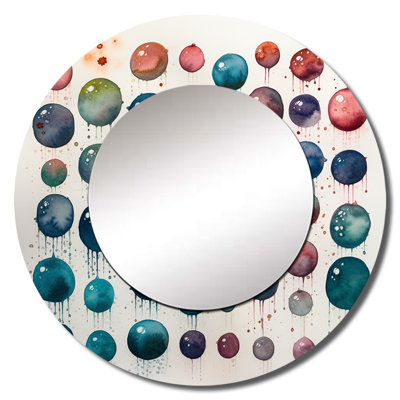 Exploring The Depths Of Green Fludity I - Minimalism Round Mirror Wall Decor_MTMIR61727