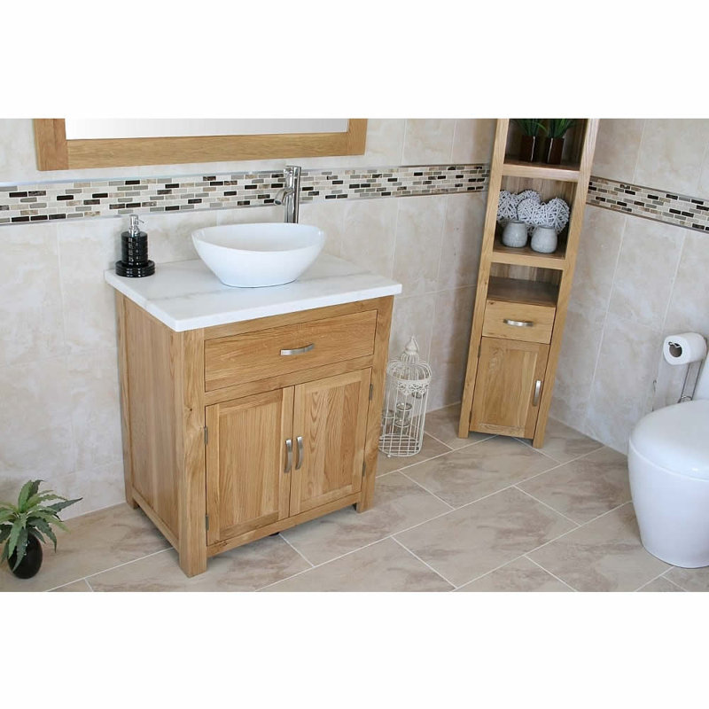 Delp 750mm Single Bathroom Vanity with Vessel Ceramic Basin, White
