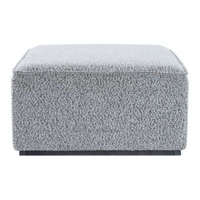 Square Upholstered Ottoman with Black Solid Wood Rubber Feet