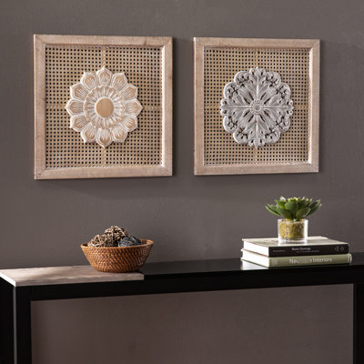 Panneaux muraux décoratifs - 2 pièces, centres de table floraux, envers naturel, look 3D, panneaux d'entrée et de salon, merveille, arrière, embellissez votre espace