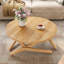 Table basse ronde 2 en 1 avec hauteur réglable, 16,5 po pour table basse, 29,5 po pour table basse, bois massif, 34,5 po