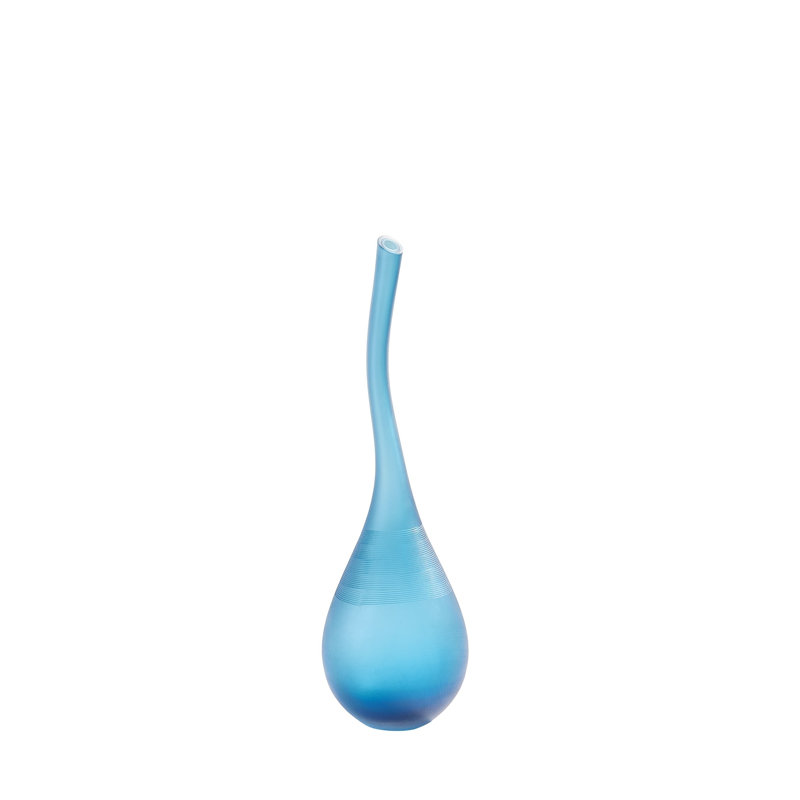 Bouteille à courbure, H 19 po x l 5,5 po x P 5,5 po, Bleu