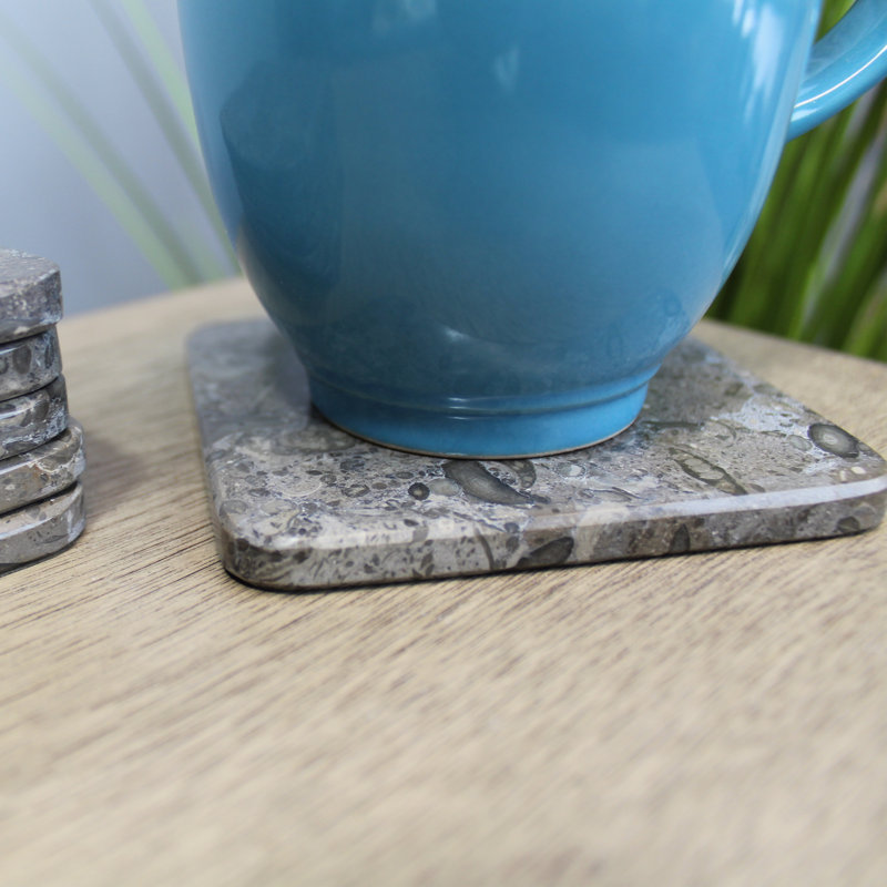 Amatista Marble Square 6 Piece Coaster Set