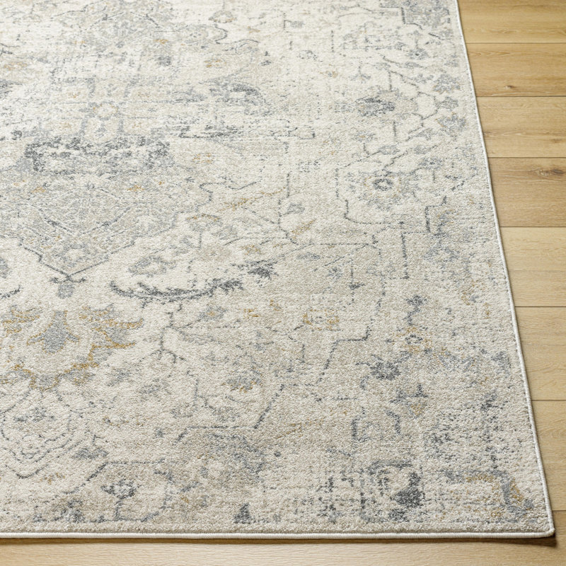 Rectangle Ozzie Oriental Machine Woven Polypropylene Area Rug in Cream, Rectangle 7'10" x 10'