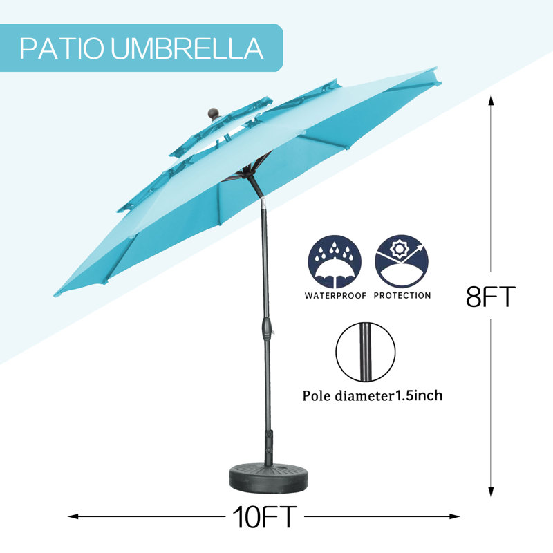 Parasol de marché 10 pi Bantice, Bleu