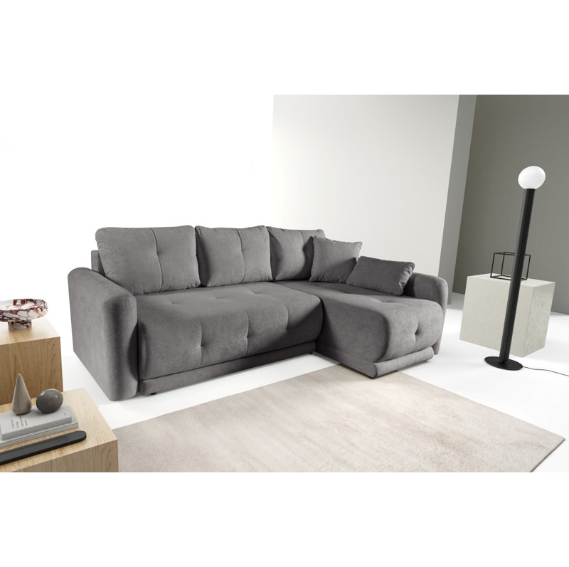 Tapani 4 Seater Velvet Sofa Bed, GREY