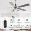 Ventilateur de plafond moderne chromé Briteny 52 po avec lumière et télécommande, moteur CC réversible à 6 vitesses, grand ventilateur de plafond industriel pour salons-2046408132