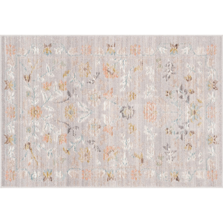 Helen Traditional Oriental Gray Polyester Area Rug
