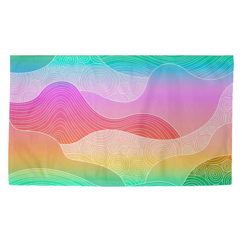 Tapis rose pâle/rouge/orange Avicia, Rectangle 5 pi x 7 pi 2 po