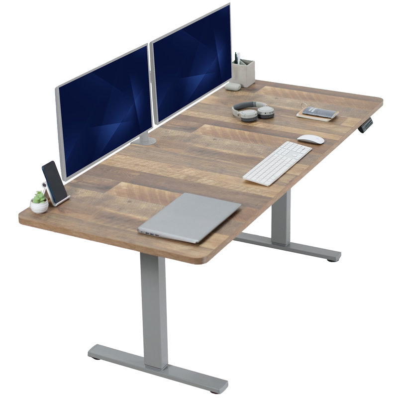 Bureau debout électrique Vivo, Gris, Bois recyclé, L 70,9 po